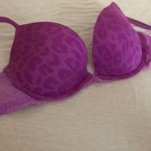 Pink- Push-up Plunge bra.